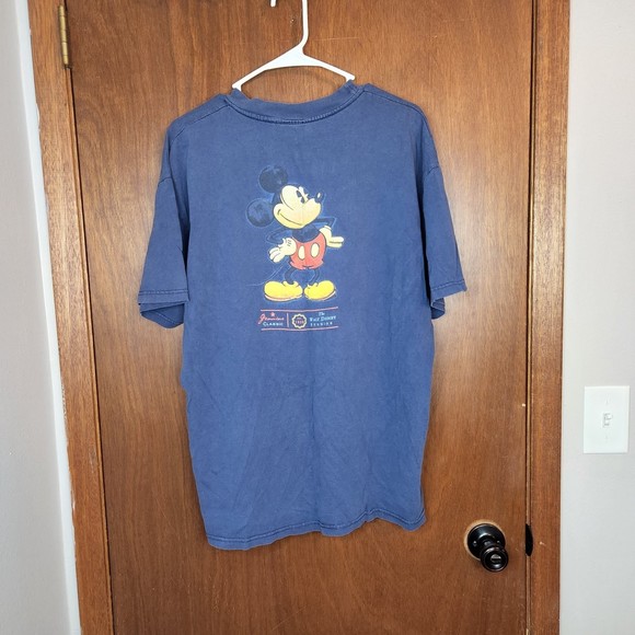 Vintage Disney Store Genuine Classic Mickey Mouse Navy Retro Tee - Picture 6 of 6